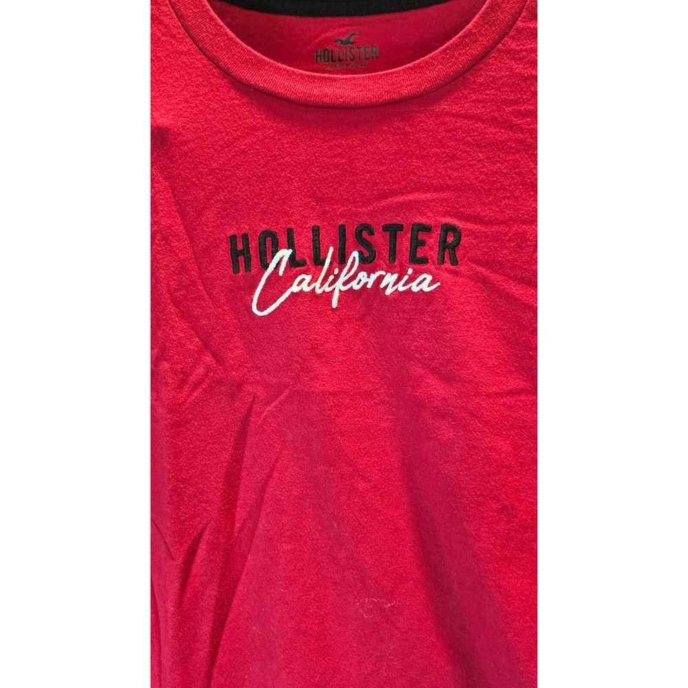 Hollister Mens Red Pullover Long Sleeve T-Shirt w/Hollister California  Sz SM